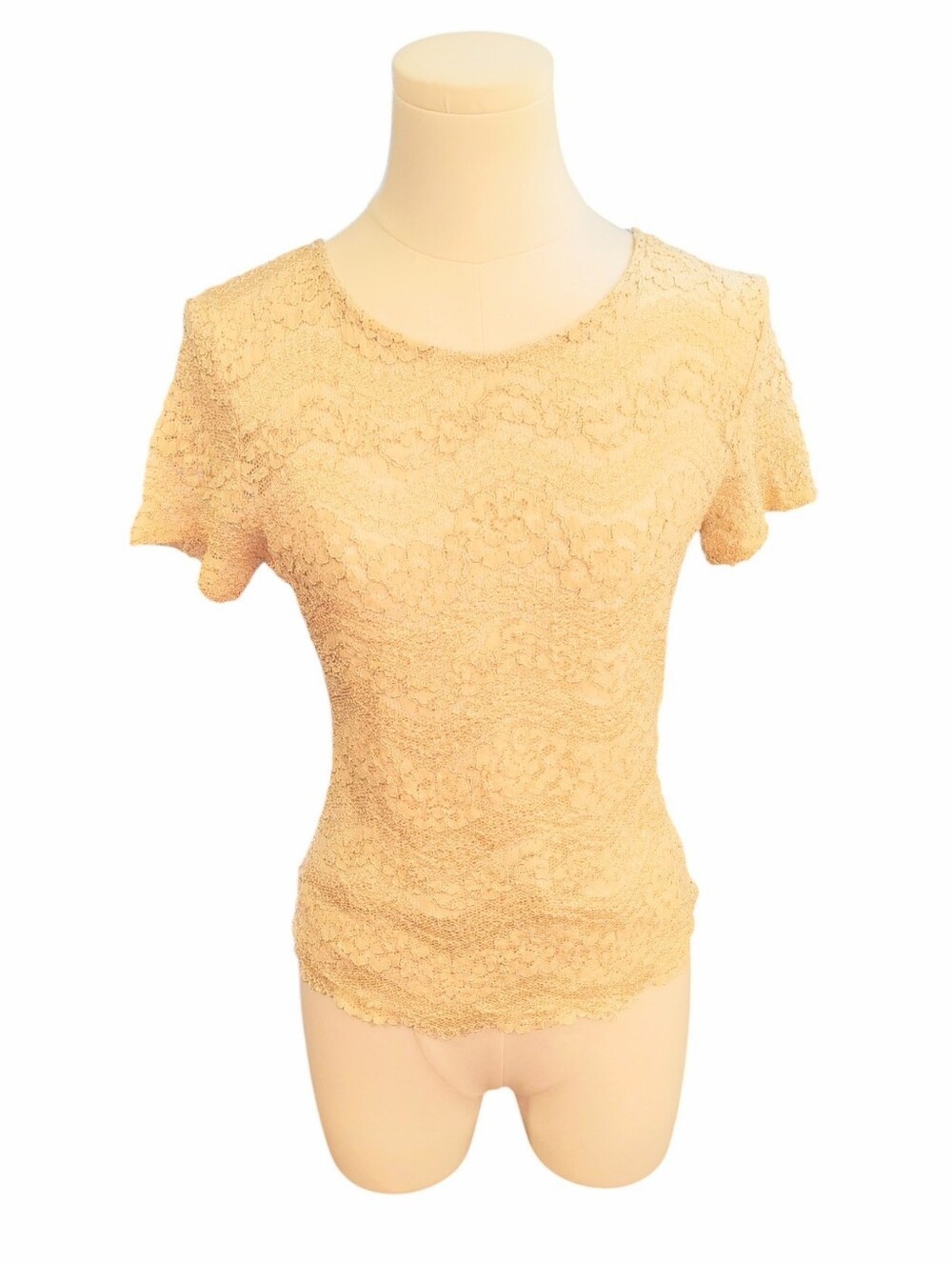Hanky Panky New York Cream Full Lace Intimate Blouse With Lining Size Medium